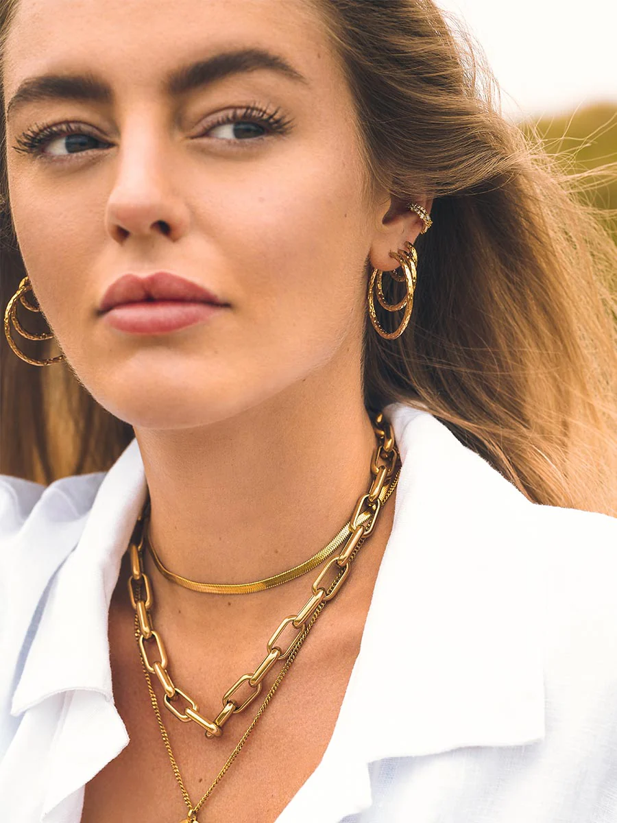 25MM TEXTURED HOOPS MEDIUM OHRRINGE - Image 3