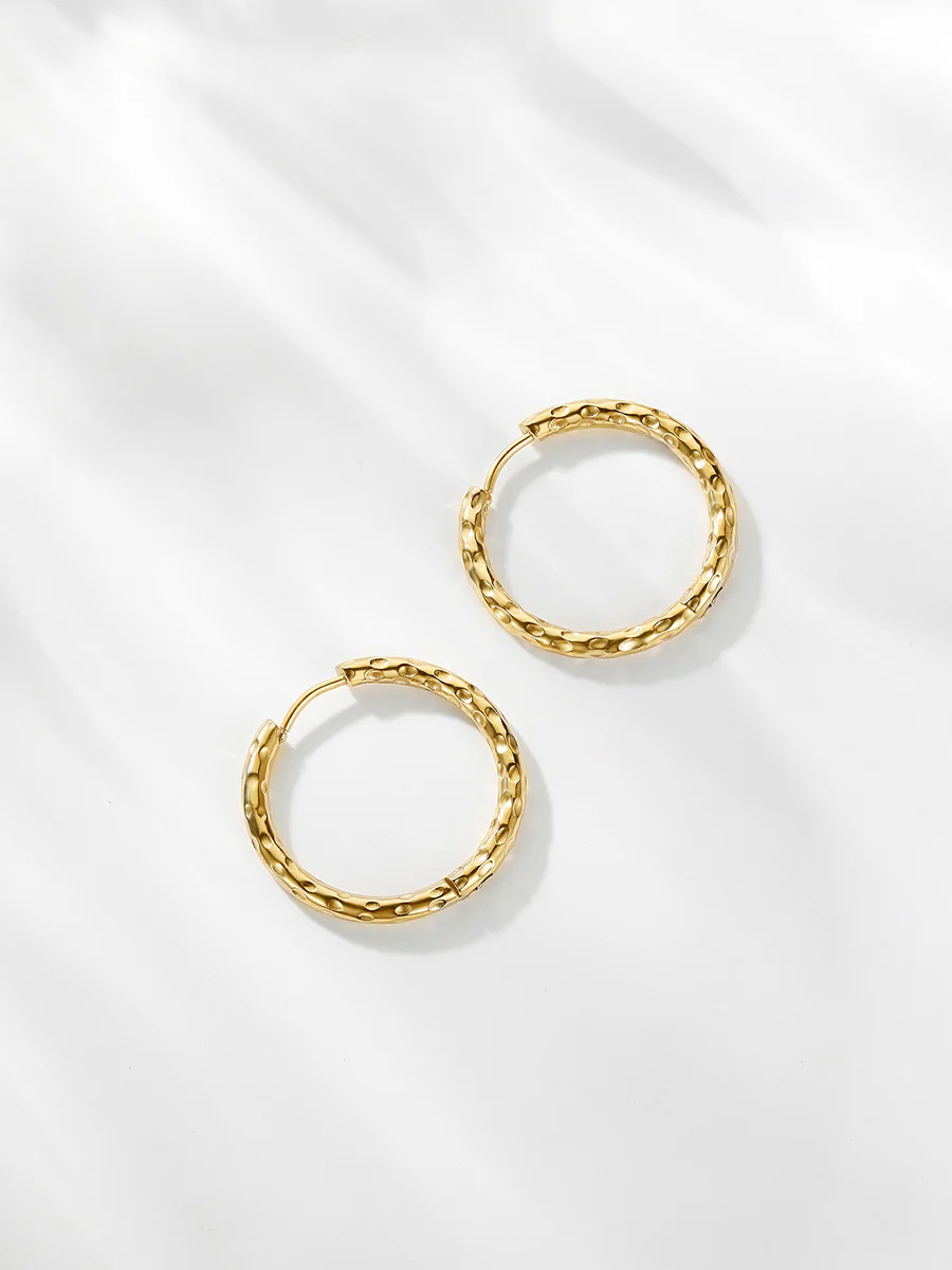 25MM TEXTURED HOOPS MEDIUM OHRRINGE - Image 4