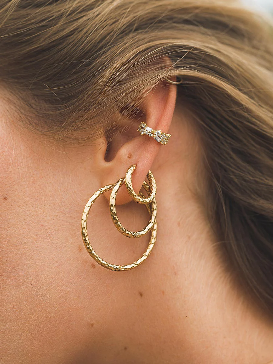 25MM TEXTURED HOOPS MEDIUM OHRRINGE - Image 6