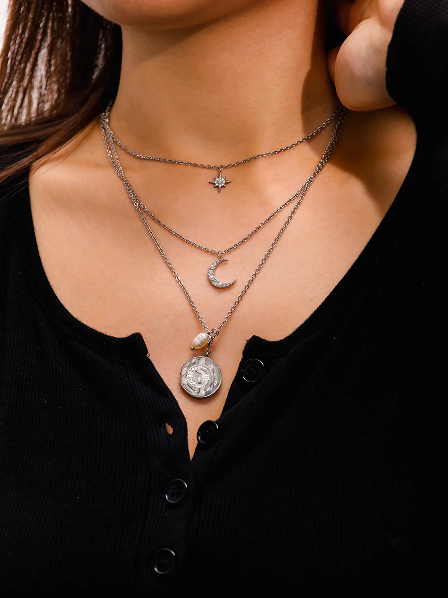 Moon Phase N Star Double Layer Kette - Image 12