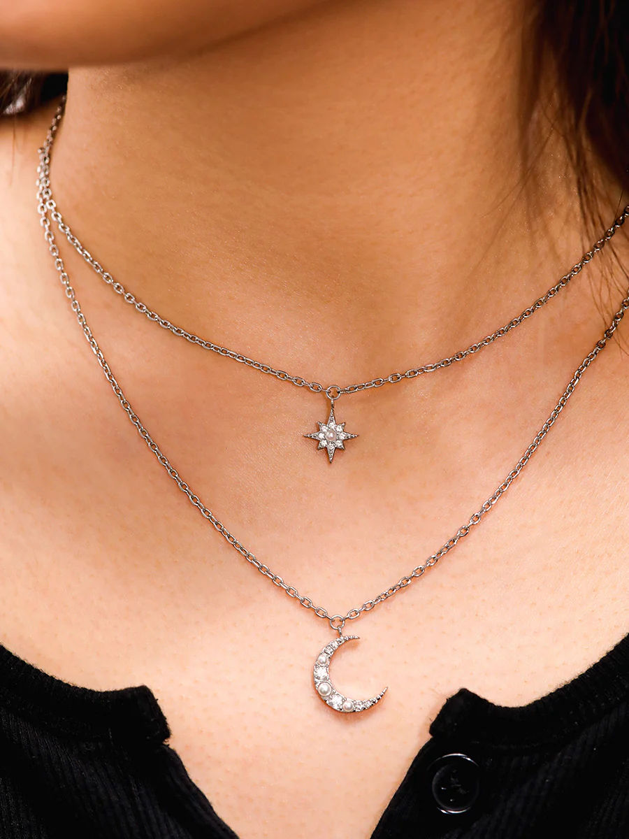 Moon Phase N Star Double Layer Kette - Image 9